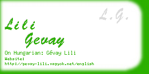 lili gevay business card