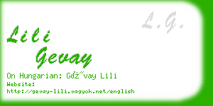 lili gevay business card